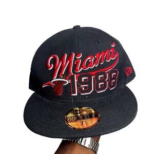 New Era Miami heat fitted hat 7 1/2